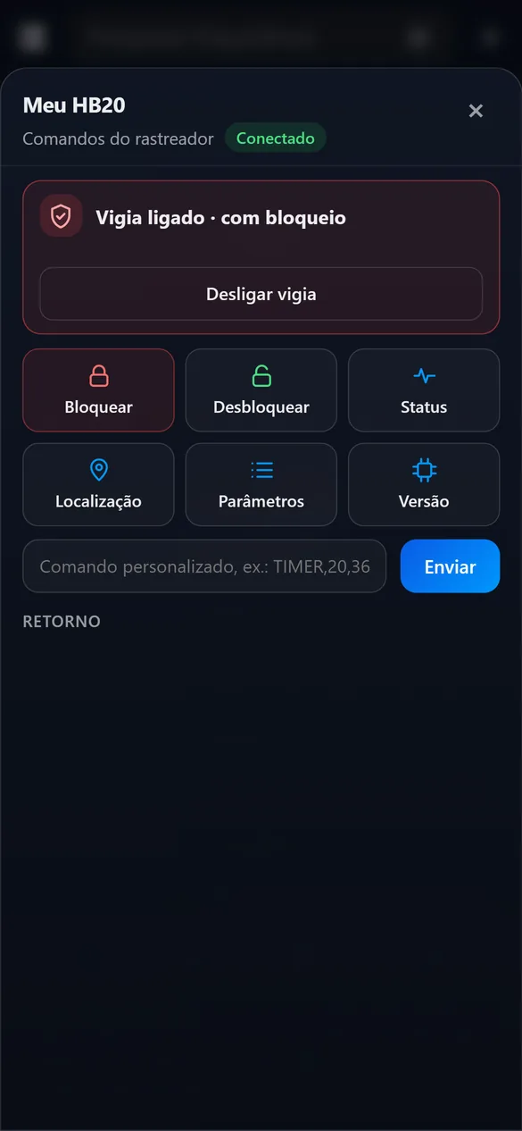 Modo vigia ligado com bloqueio automático